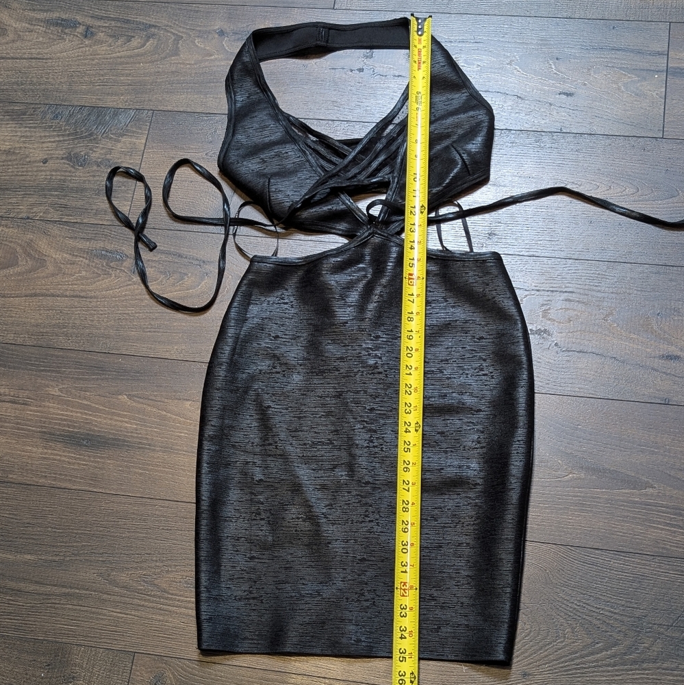 Bella Barnett Black Backless Halter Bandage Mini Sexy Dress‎ Size Medium M - Picture 7 of 11